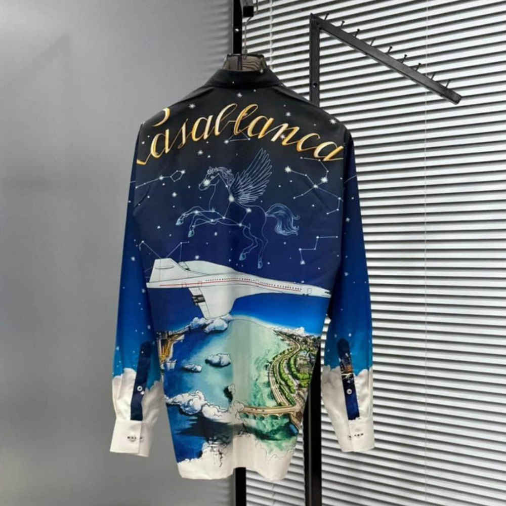 Casablanca Vol De Nuit Silk Shirt-3