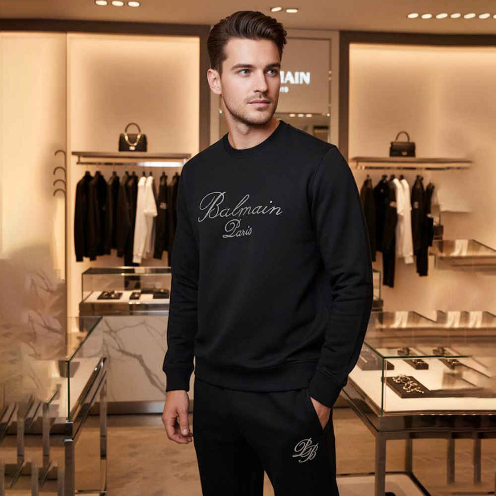 Balmain Paris Black Premium Quality Tracksuit-1