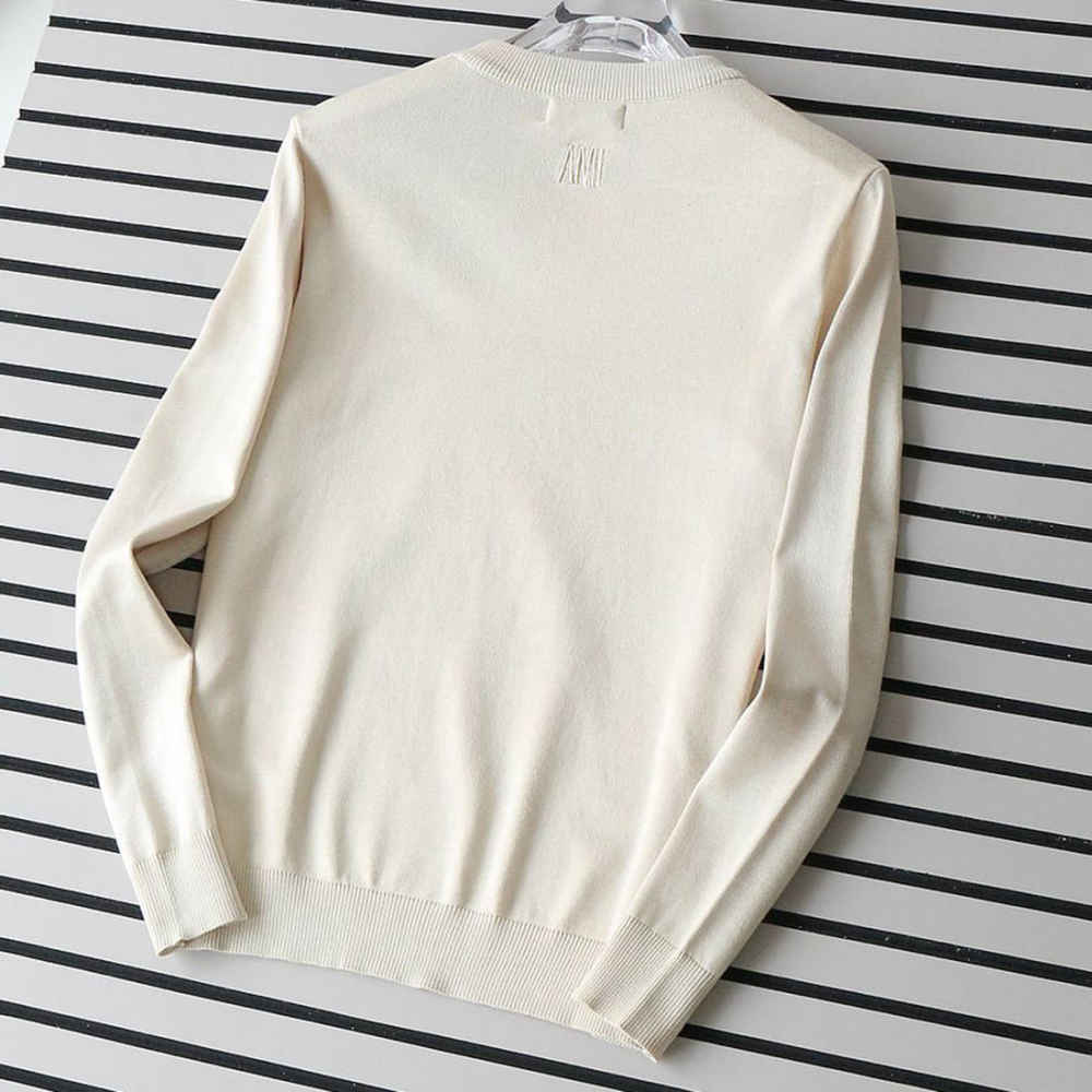 Ami Paris Ami De Cœur Cream Crewneck Pullover-thumb-1