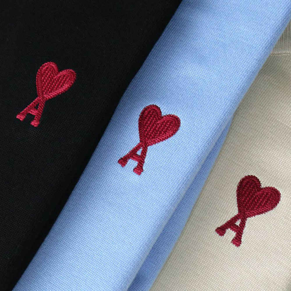 Ami Paris Ami De Cœur Black Crewneck Pullover-2