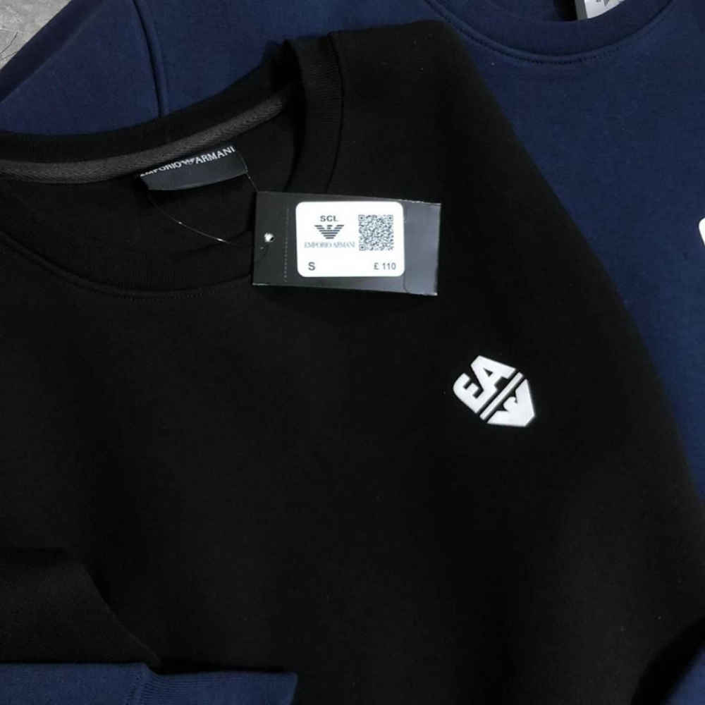 Emporio Armani Blue Cotton Sweatshirt-2