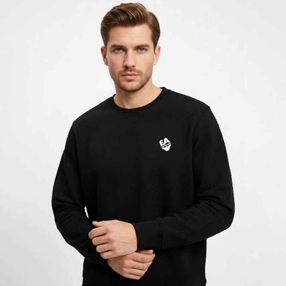 Emporio Armani Black Cotton Sweatshirt-thumb-0
