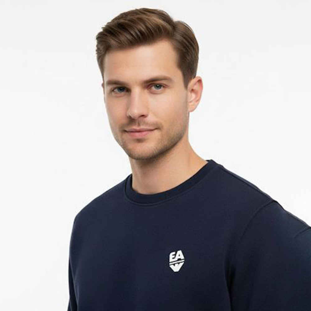 Emporio Armani Blue Cotton Sweatshirt-1