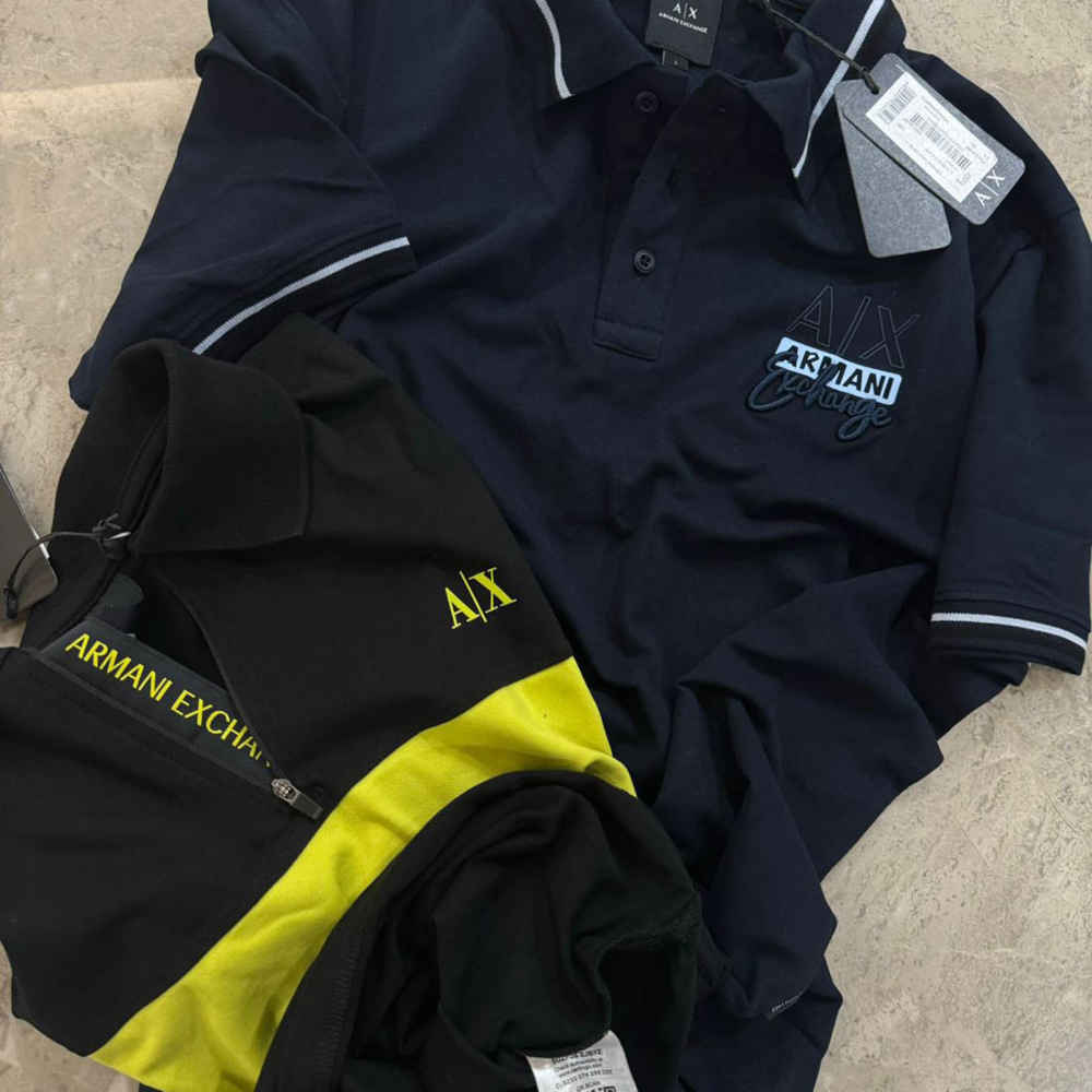 Armani Exchange Black & Yellow Premium Quality T-shirt-1
