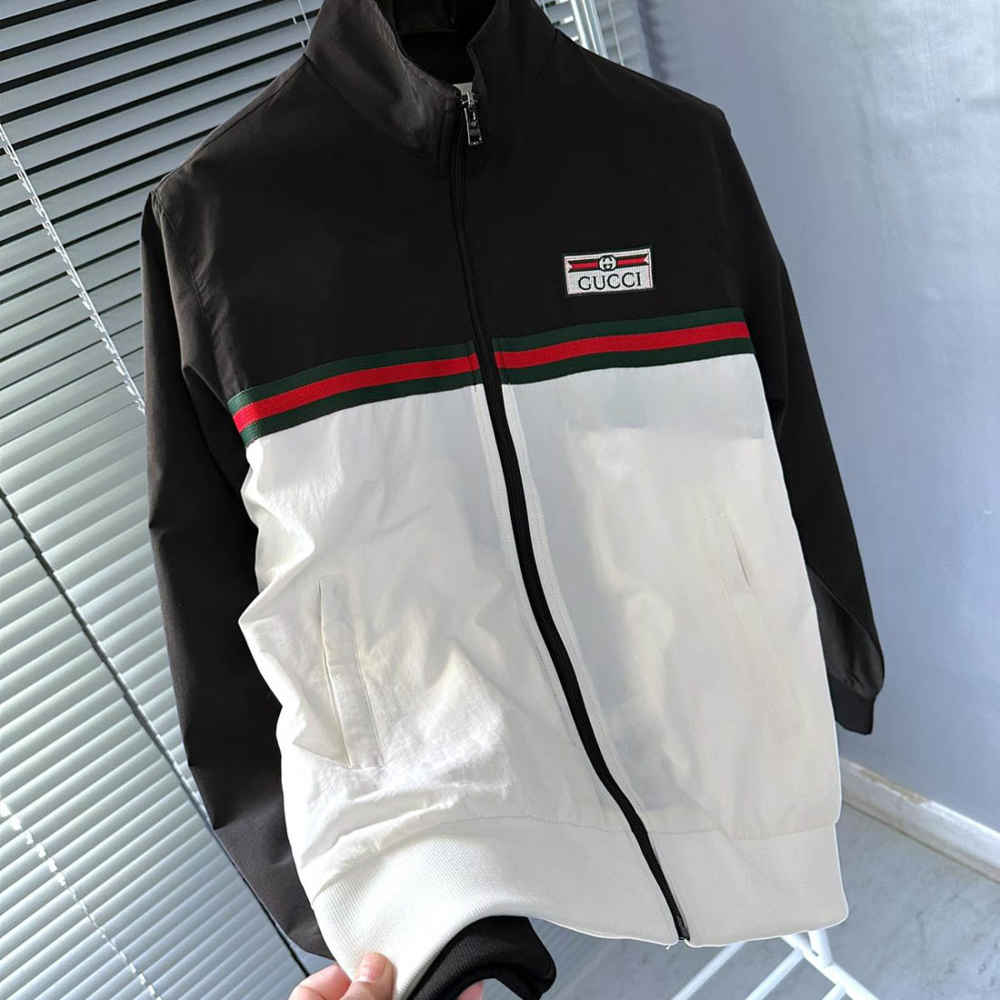 Gucci's Web Stripe White Zipper-3