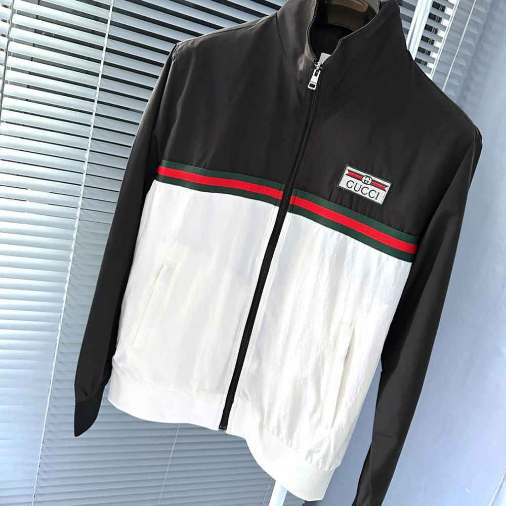 Gucci's Web Stripe White Zipper-2