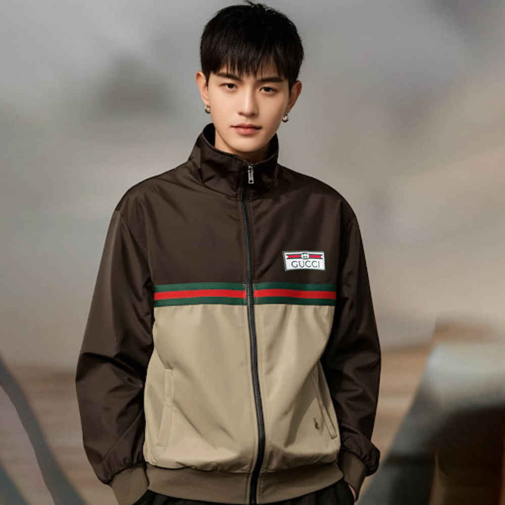 Gucci's Web Stripe Olive Zipper-1