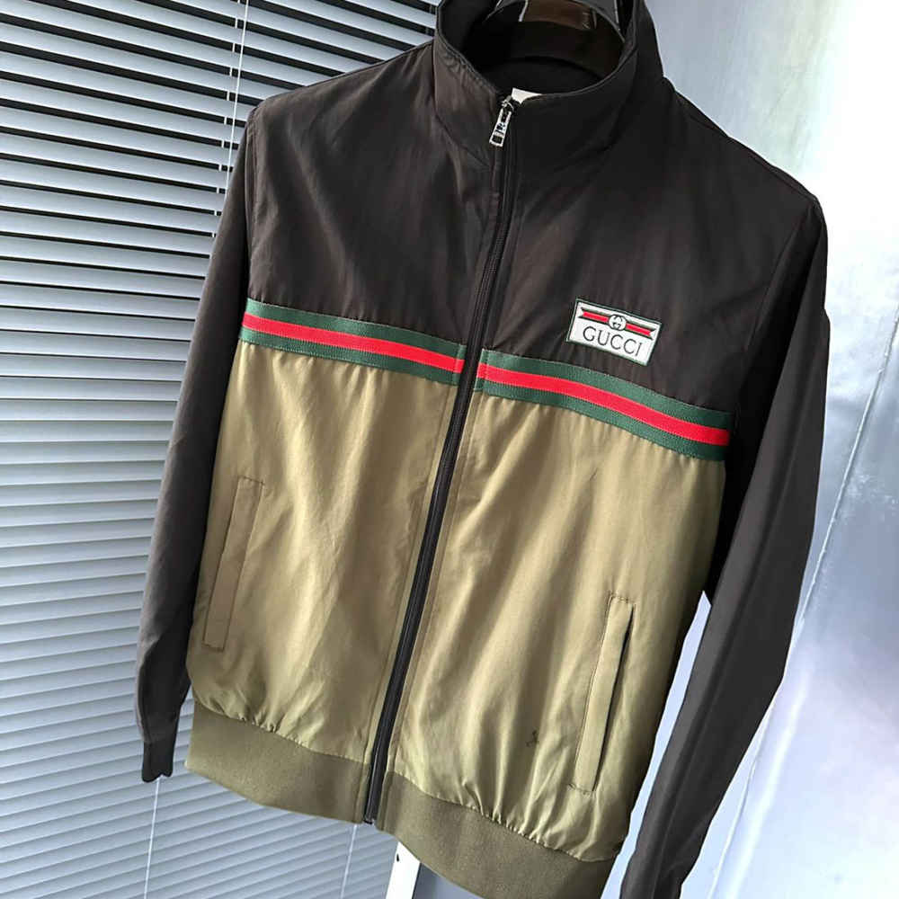 Gucci's Web Stripe Olive Zipper-2