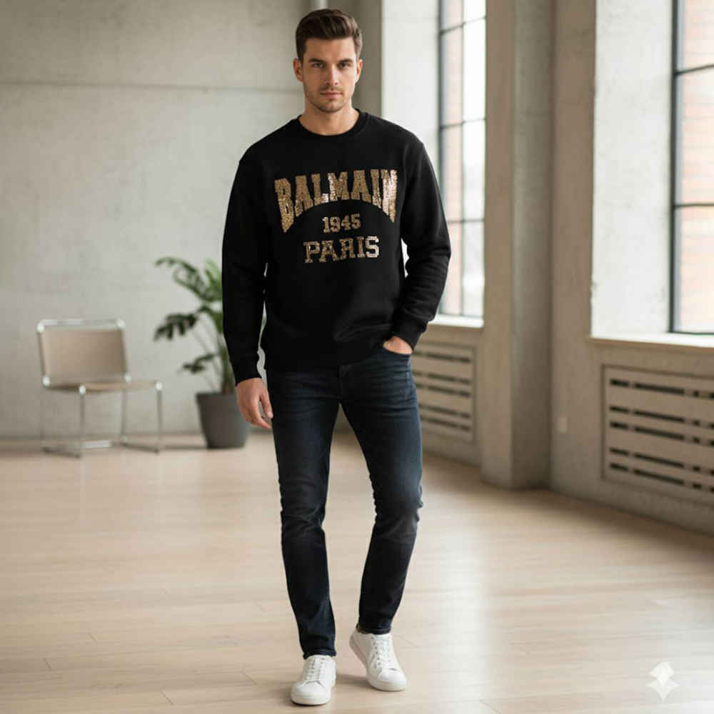 Balmain Black Premium Quality Sweatshirt-thumb-4
