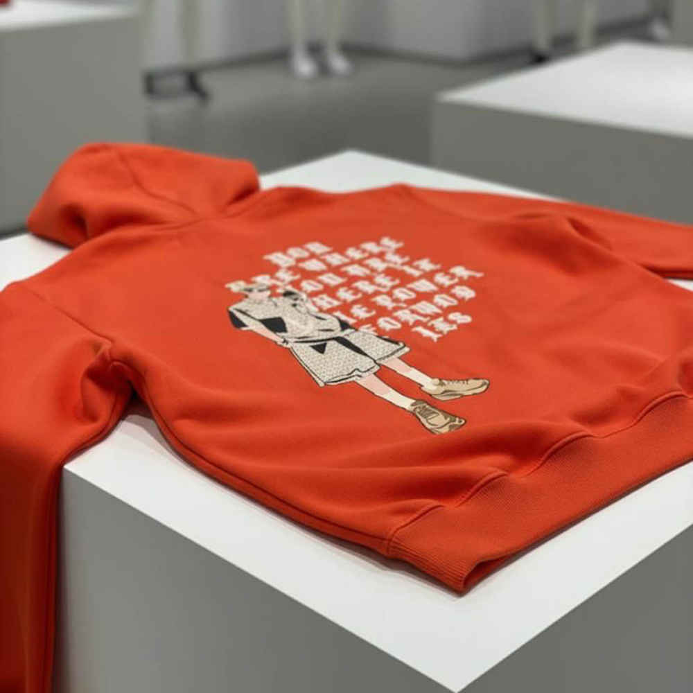 Hugo Orange Embroidered Women Hoodie-thumb-6