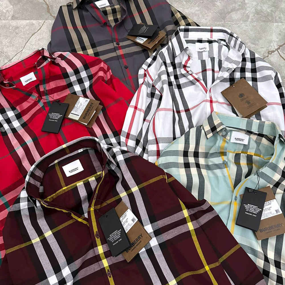 Burberry Checked Red Premium Shirt-2