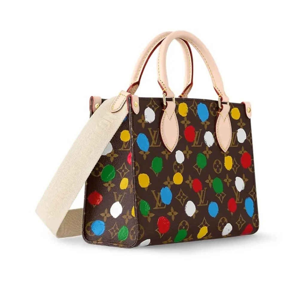 Louis Vuitton LV x Yayoi Kusama OnTheGo PM Brown Tote Bag-1