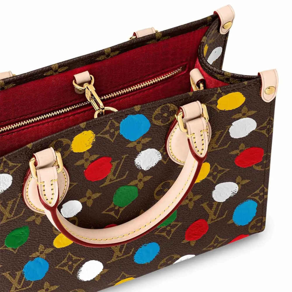 Louis Vuitton LV x Yayoi Kusama OnTheGo PM Brown Tote Bag-3