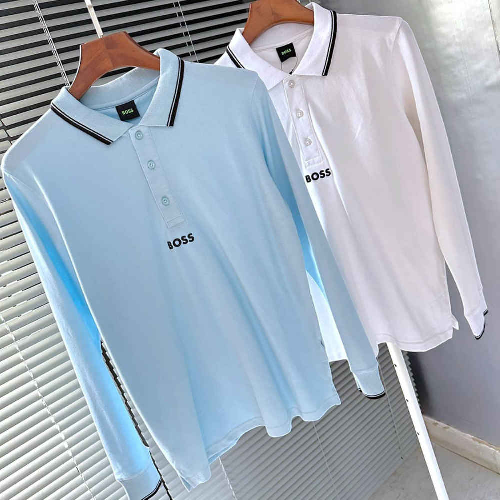 Hugo Boss White Premium Quality Full Sleeve Tees-5