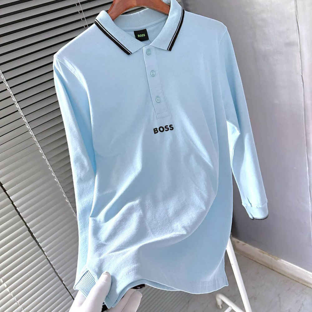 Hugo Boss Sky Blue Premium Quality Full Sleeve Tees-1