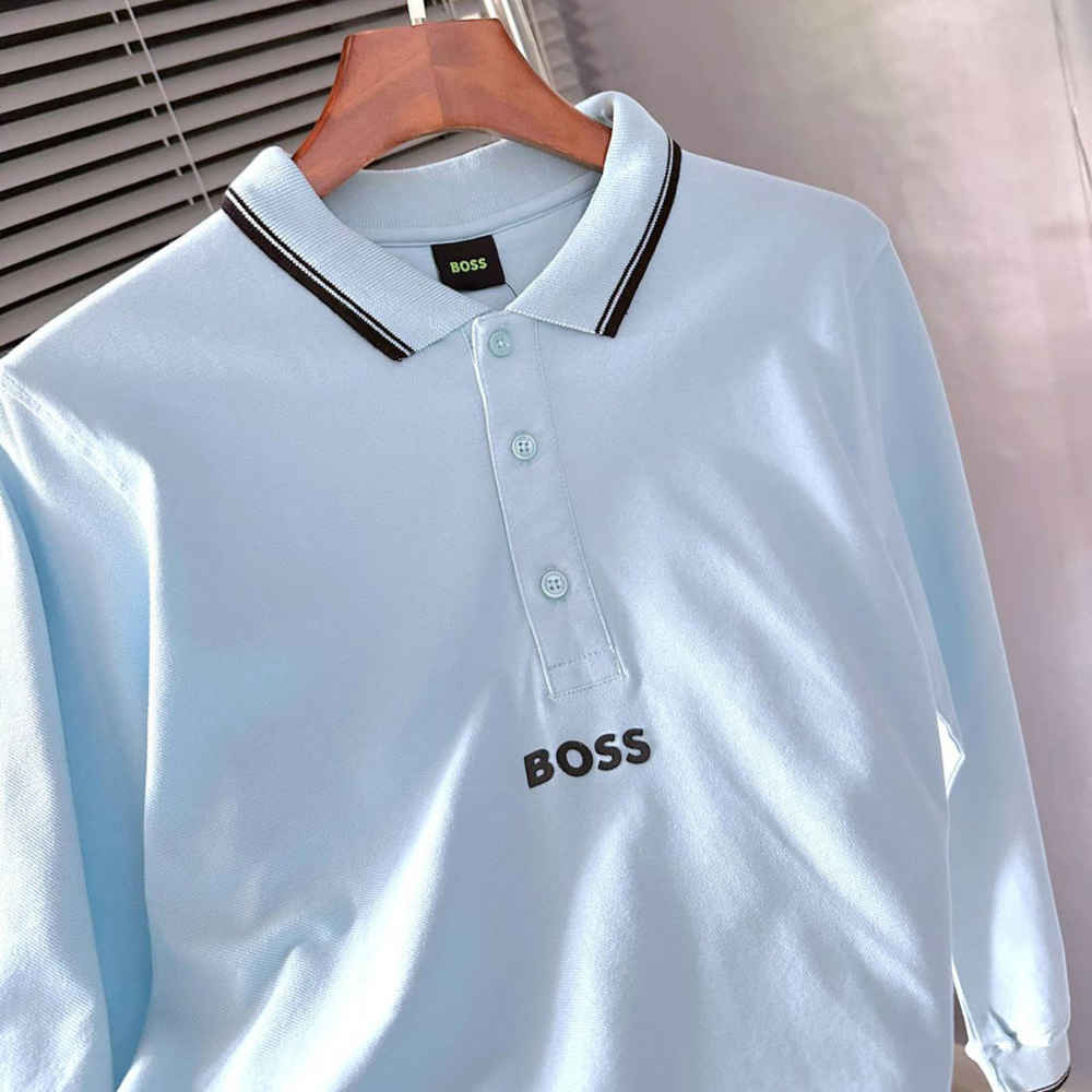 Hugo Boss Sky Blue Premium Quality Full Sleeve Tees-3