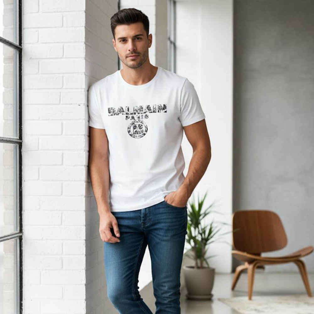 Balmain White Premium Quality T-shirt-2
