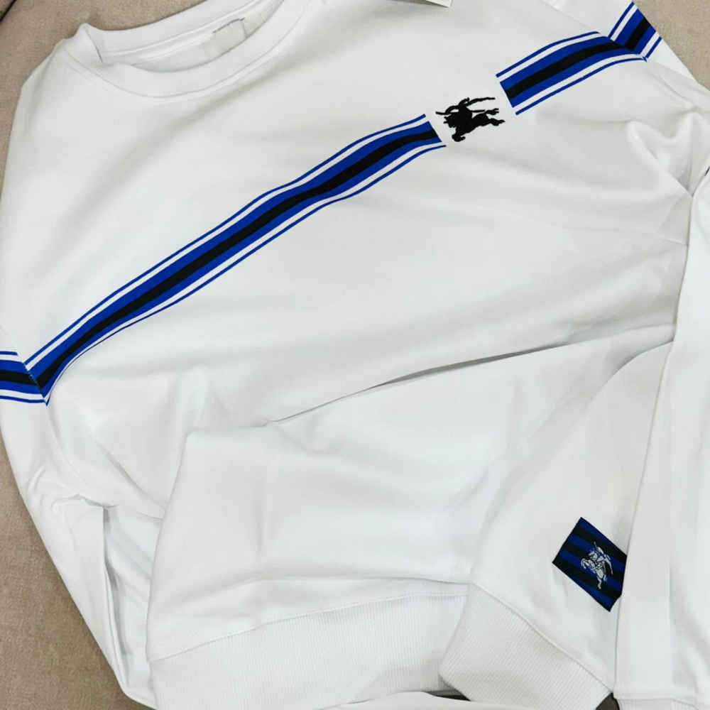 Burberry White Cotton Sweatshirt-1