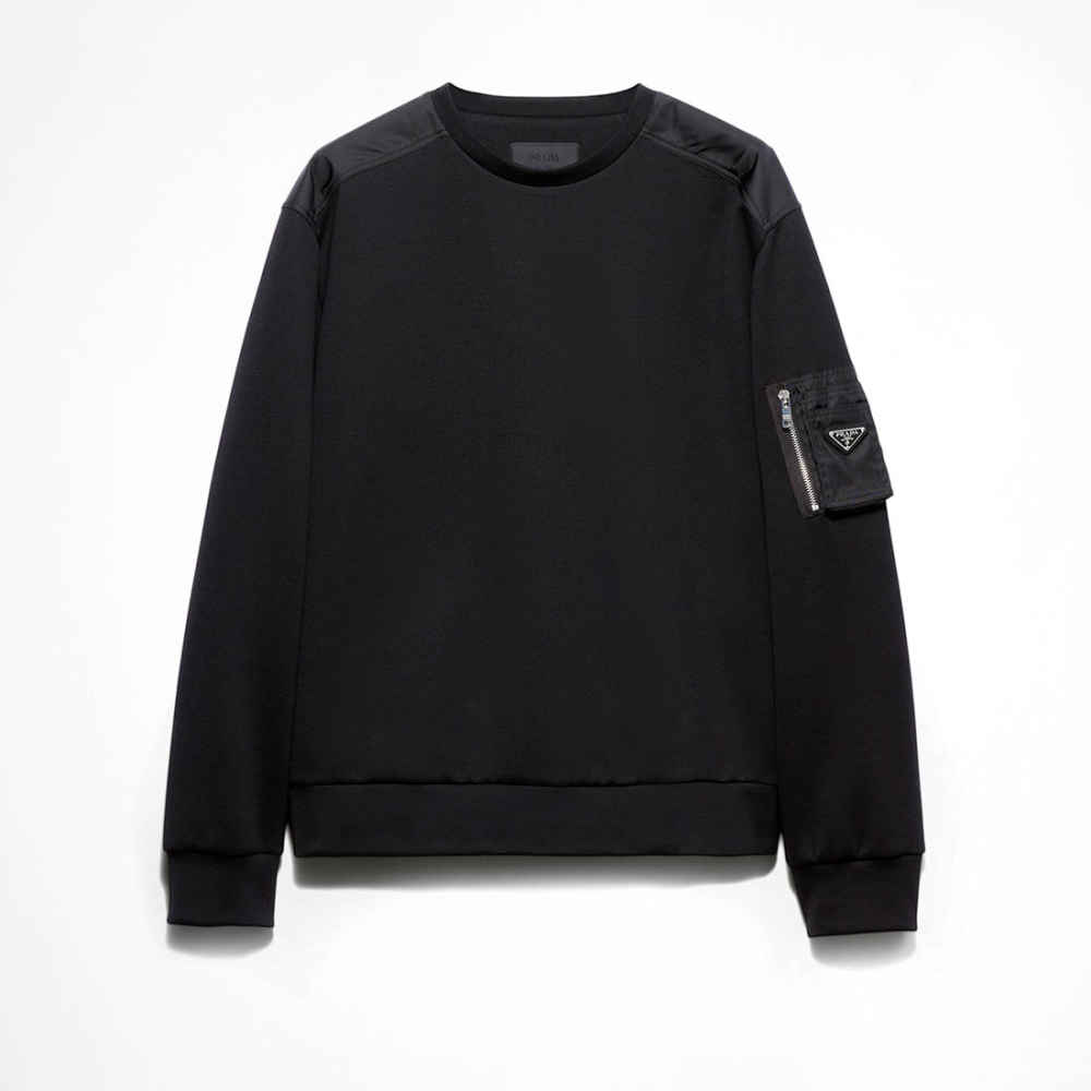 Prada Cotton Fleece and Re-Nylon Sweatshirt-thumb-1