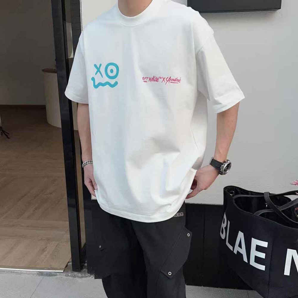Off-White X Andre Saraiva Spray Arrow Slim White Baggy T-Shirt-thumb-2