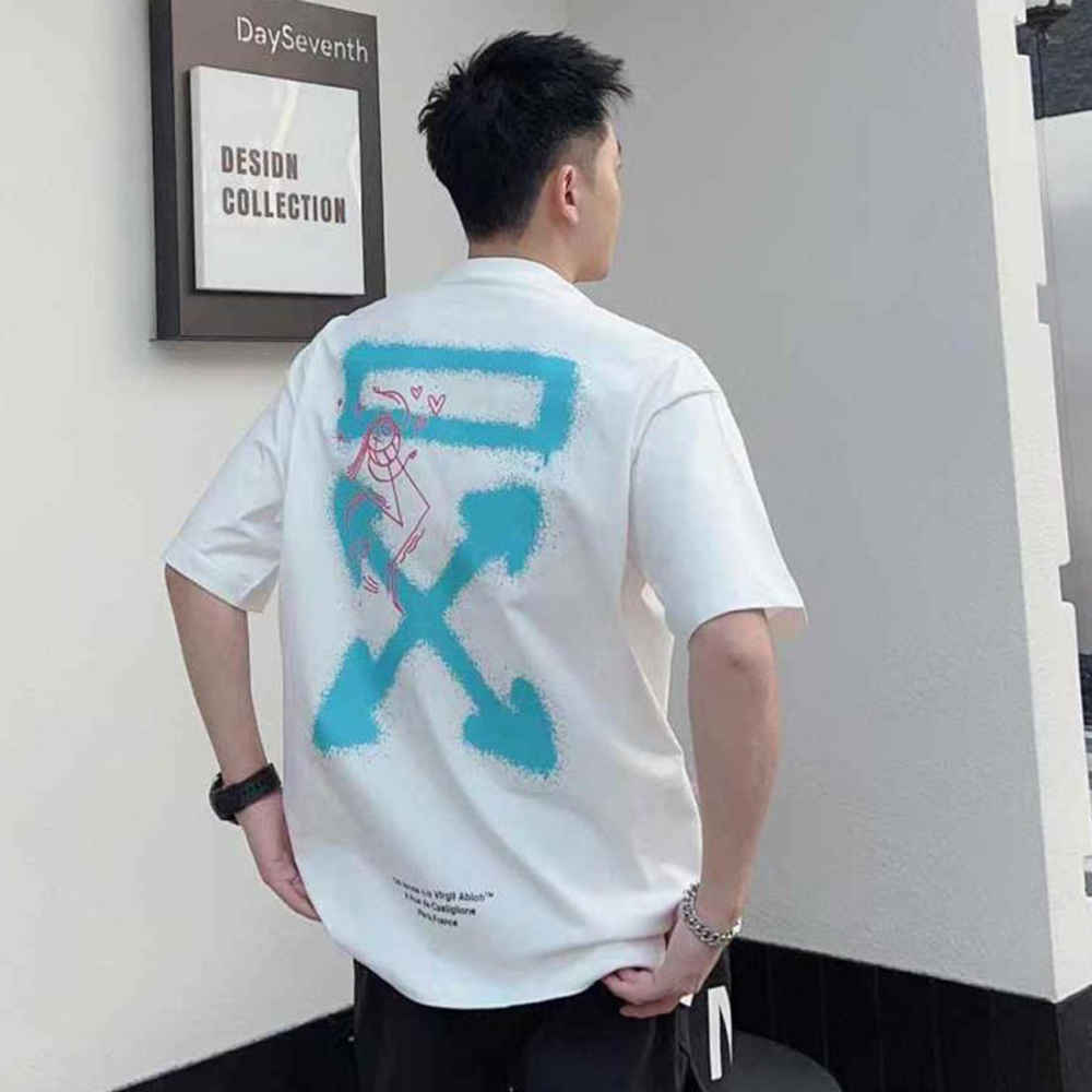 Off-White X Andre Saraiva Spray Arrow Slim White Baggy T-Shirt-thumb-1