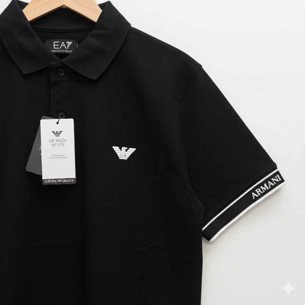 Emporio Armani Black Premium Quality Polo T-shirt-thumb-3