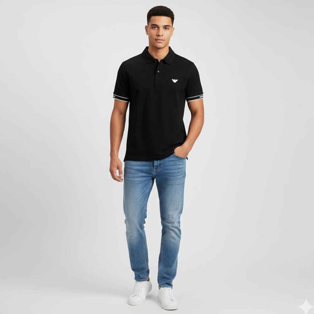 Emporio Armani Black Premium Quality Polo T-shirt-thumb-2