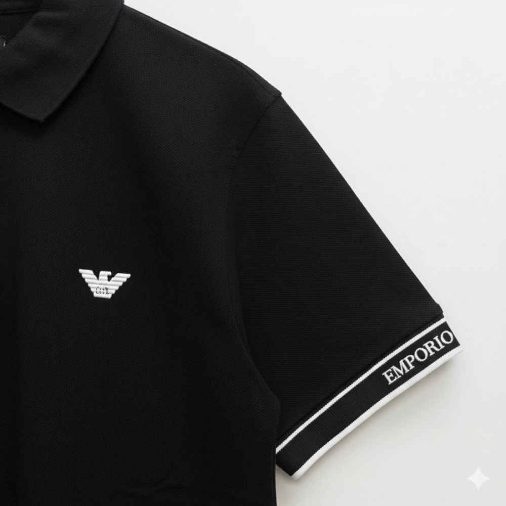 Emporio Armani Black Premium Quality Polo T-shirt-thumb-1