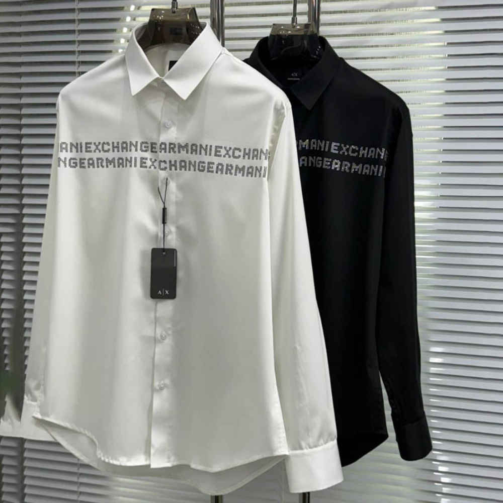 Armani Exchange Men's Regular Fit Black Cotton Shirt-4