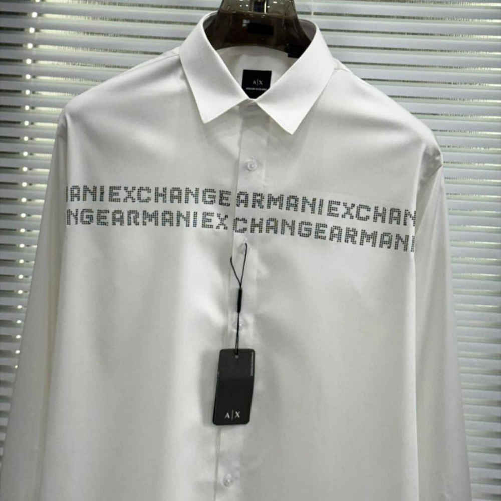 Armani Exchange Men's Regular Fit White Cotton Shirt-2