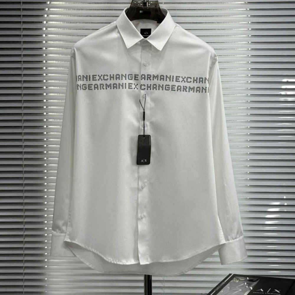 Armani Exchange Men's Regular Fit White Cotton Shirt-1