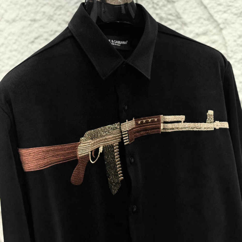 Dolce & Gabbana AK-47 Gun Print Black Premium Shirt-1