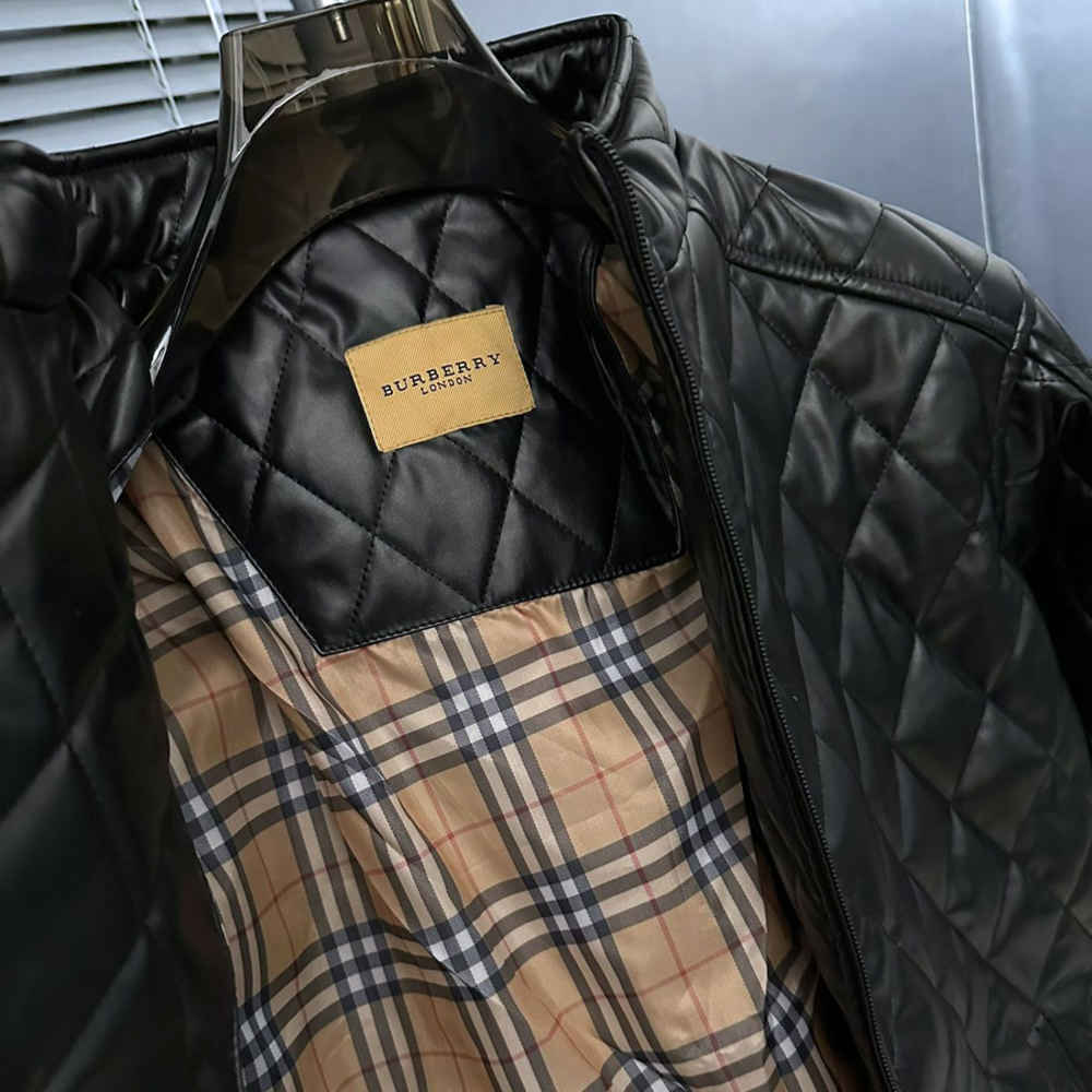 Burberry Quilted Black Bomber Jacket-thumb-5