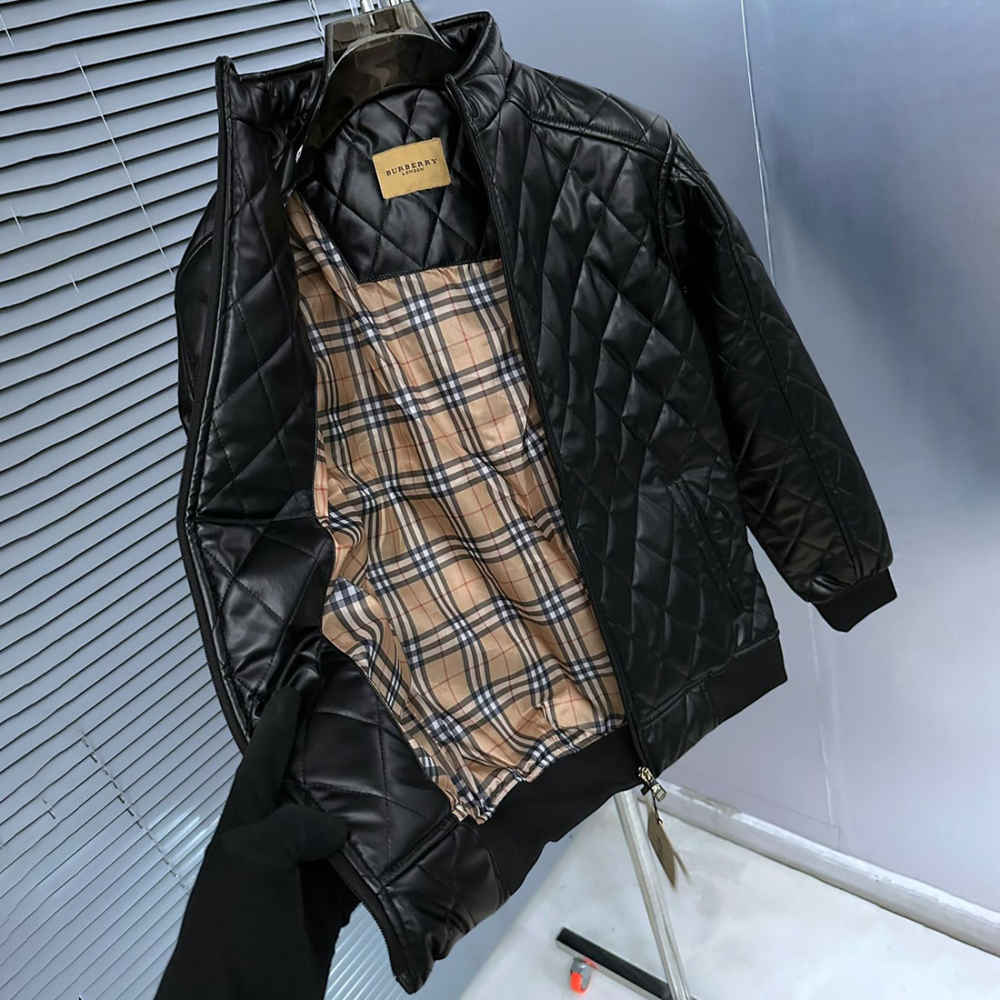 Burberry Quilted Black Bomber Jacket-thumb-4