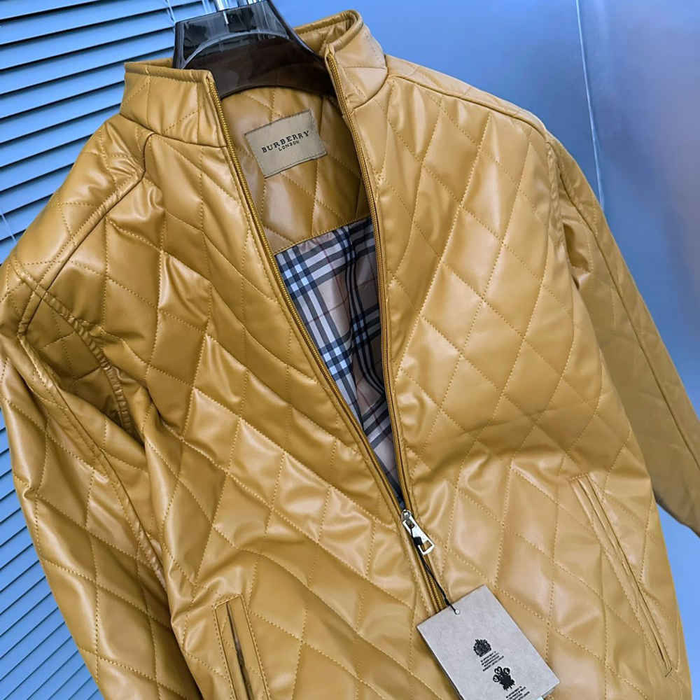Burberry Quilted YellowBomber Jacket-thumb-3