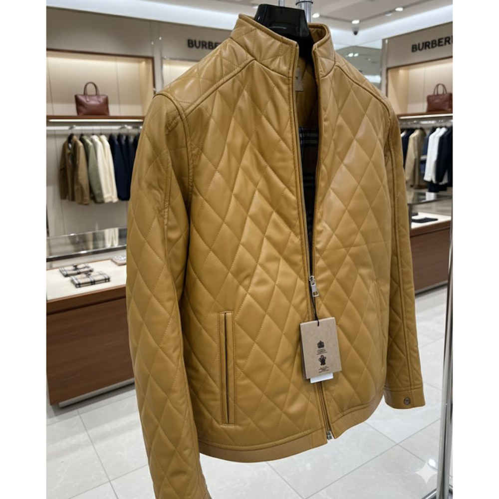 Burberry Quilted YellowBomber Jacket-thumb-5