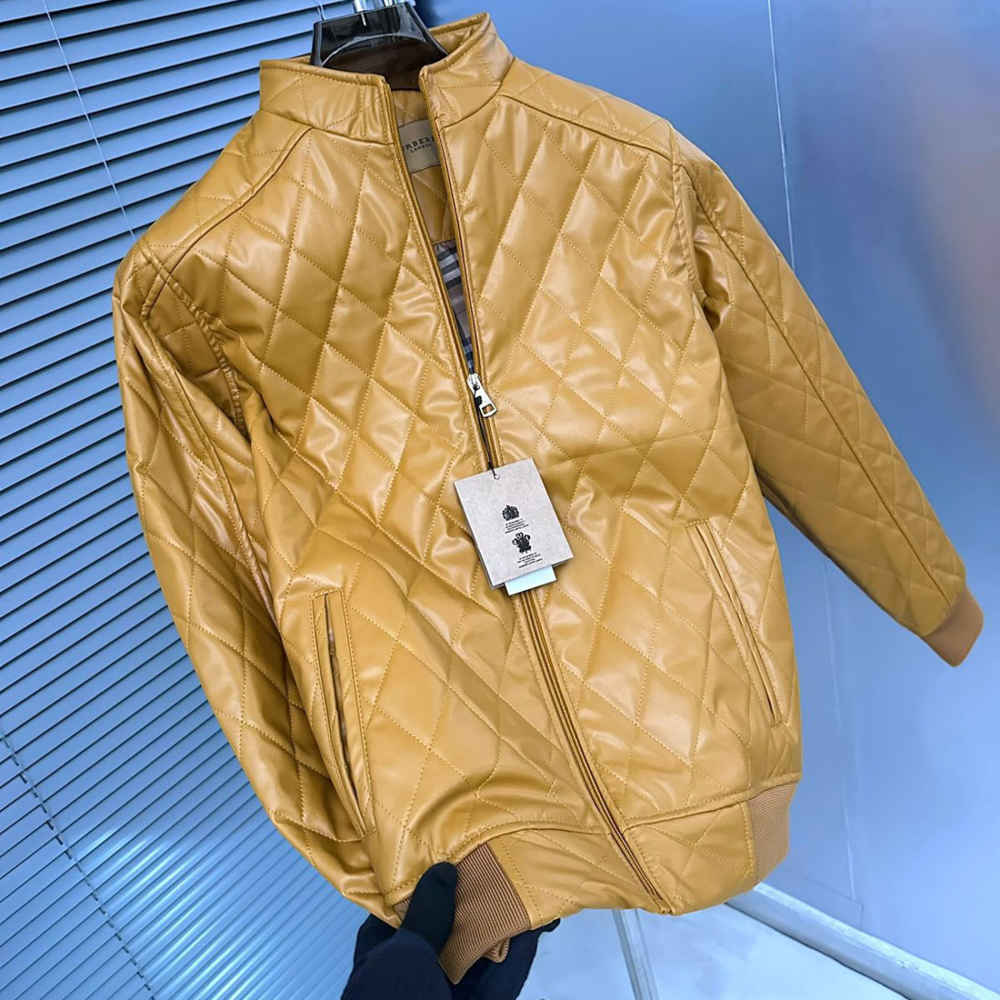 Burberry Quilted YellowBomber Jacket-thumb-2