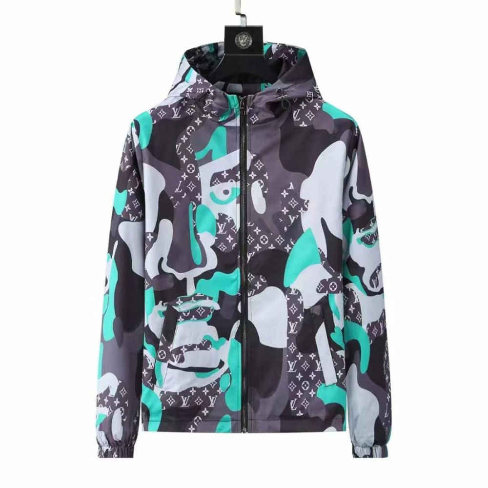 Louis Vuitton Patchworked Portrait Hooded Zipper-thumb-1