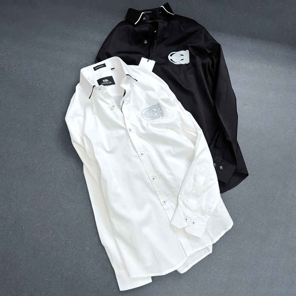 Coach Embroidered Black Premium Cotton Shirt-8