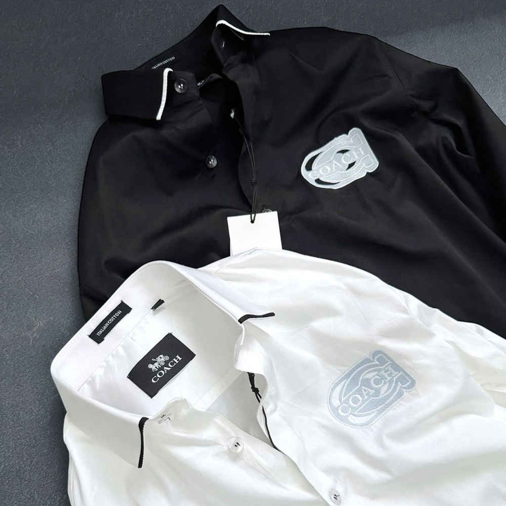 Coach Embroidered Black Premium Cotton Shirt-3