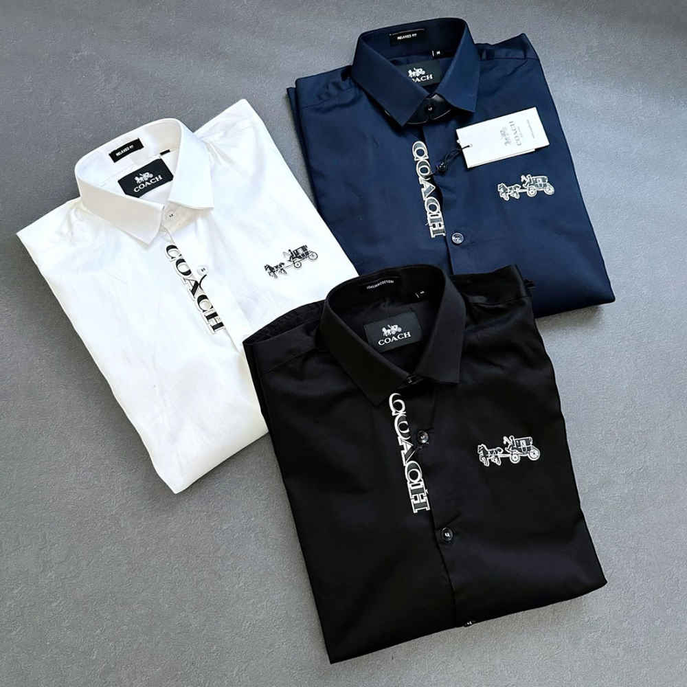 Coach Embroidered White Premium Cotton Shirt-7