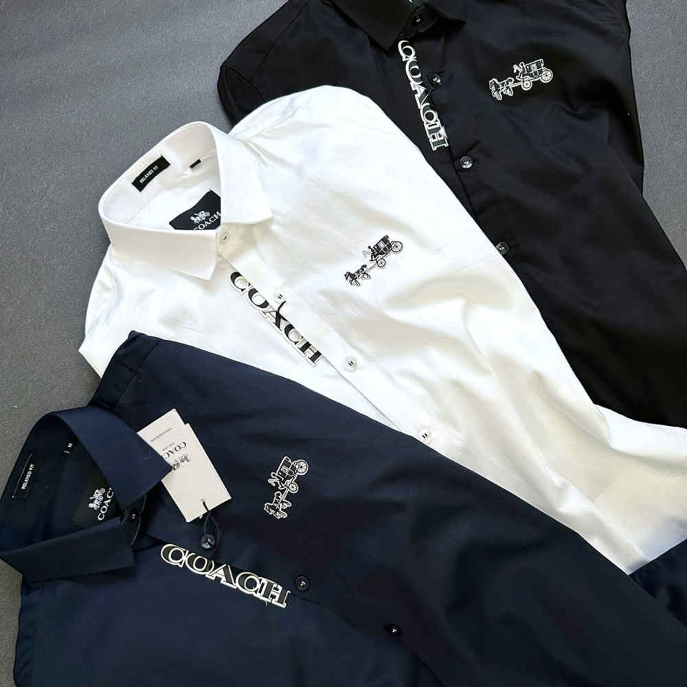 Coach Embroidered White Premium Cotton Shirt-5