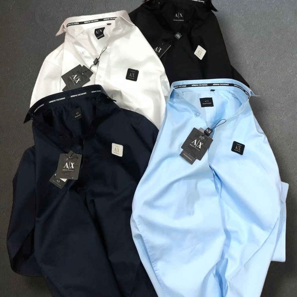 Armani Exchange Sky Blue Cotton Shirt-2