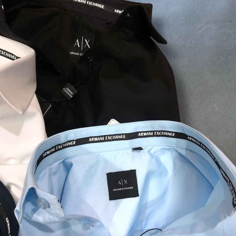 Armani Exchange Sky Blue Cotton Shirt-1