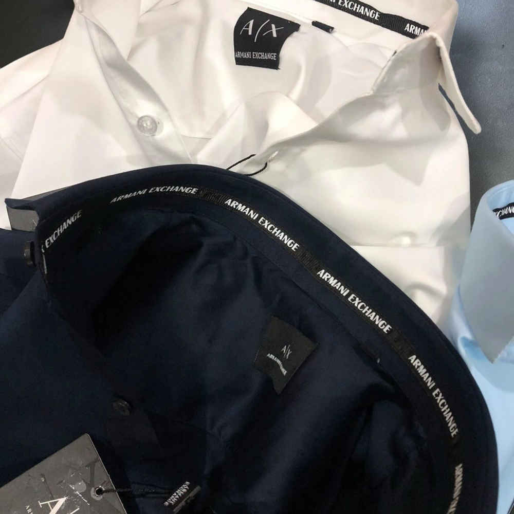 Armani Exchange Navy Blue Cotton Shirt-1