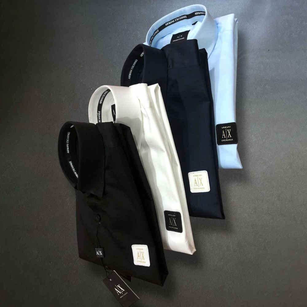 Armani Exchange Navy Blue Cotton Shirt-5