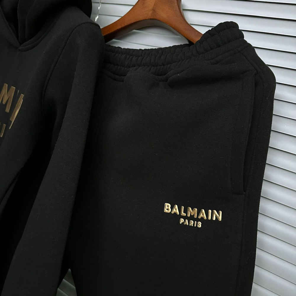Balmain Black Premium Hood Tracksuit-3