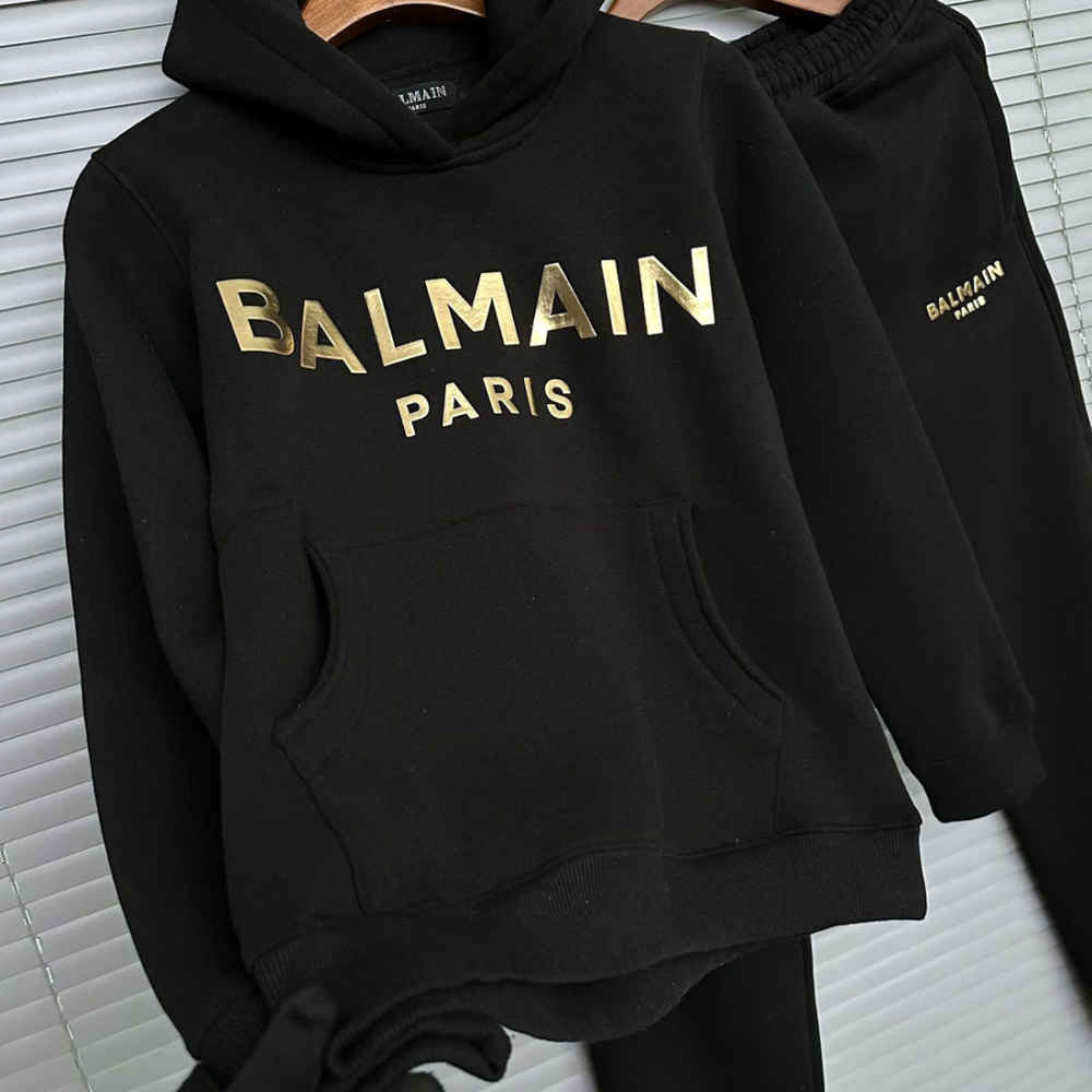 Balmain Black Premium Hood Tracksuit-1