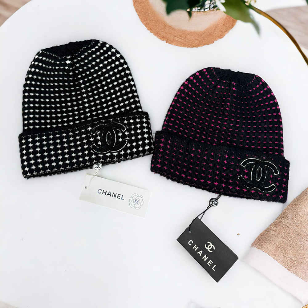 Chanel Pink Cashmere Beanie-thumb-2