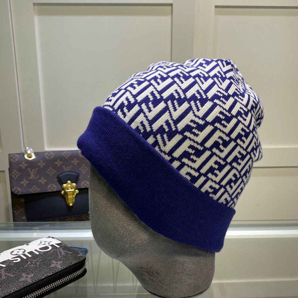 Fendi Blue Cashmere Beanie-2